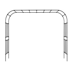 Puutarhakaari sinkitty teräs 2400×3200 mm musta köynnöksille