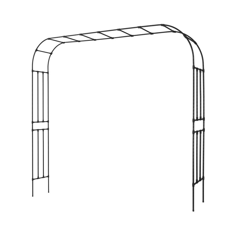 Puutarhakaari sinkitty teräs 2400×3200 mm musta köynnöksille