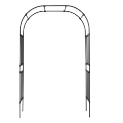 Puutarhakaari 2400 x 1500 mm galvanoidusta teräksestä musta vahvistetuilla T-liittimillä köynnöskasveille