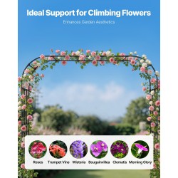 Puutarhakaari galvanoitua terästä 2400×2500×400 mm musta suurille köynnöksille