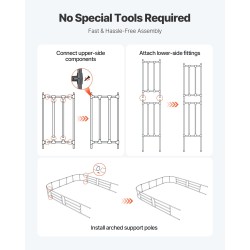 Puutarhakaari galvanoitua terästä 2400×2500×400 mm musta suurille köynnöksille