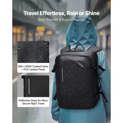 Tyhjiömatkareppu 35 l pumpulla musta vedenkestävä USB-latausportilla