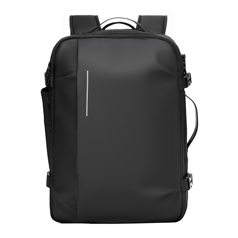 Tyhjiömatkareppu 65 l musta pinnoitettu kangas laajennettava TSA-hyväksytty lukko