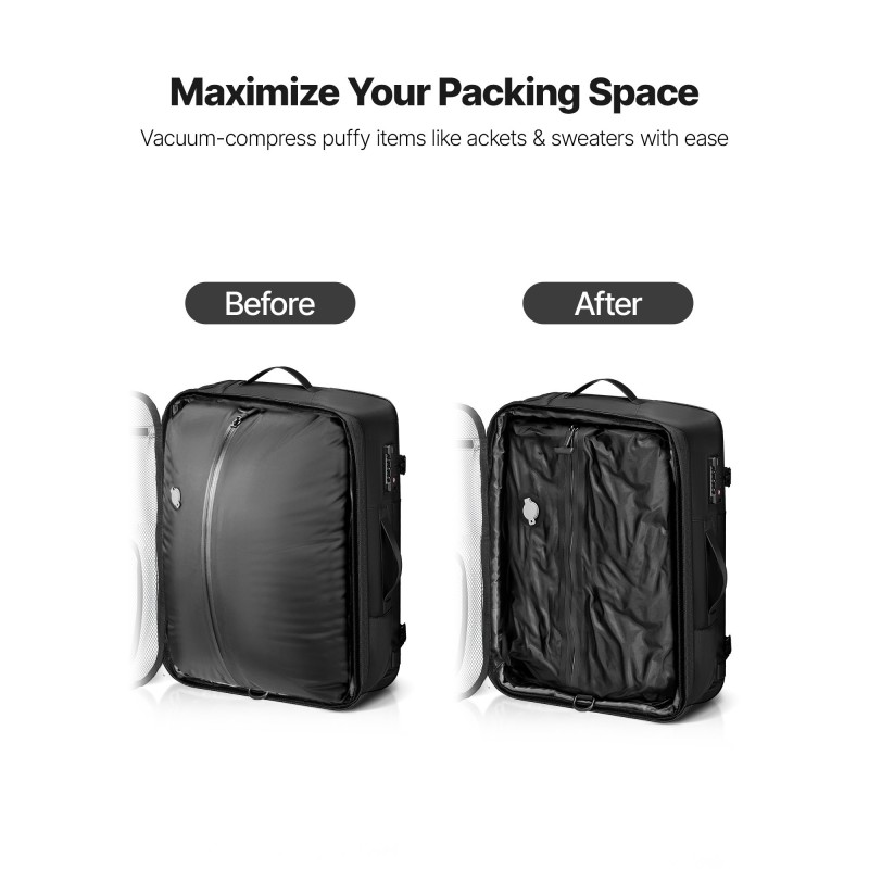 Tyhjiömatkareppu 65L harmaa 900D kangas PVC-nahka tyhjiöpumpulla