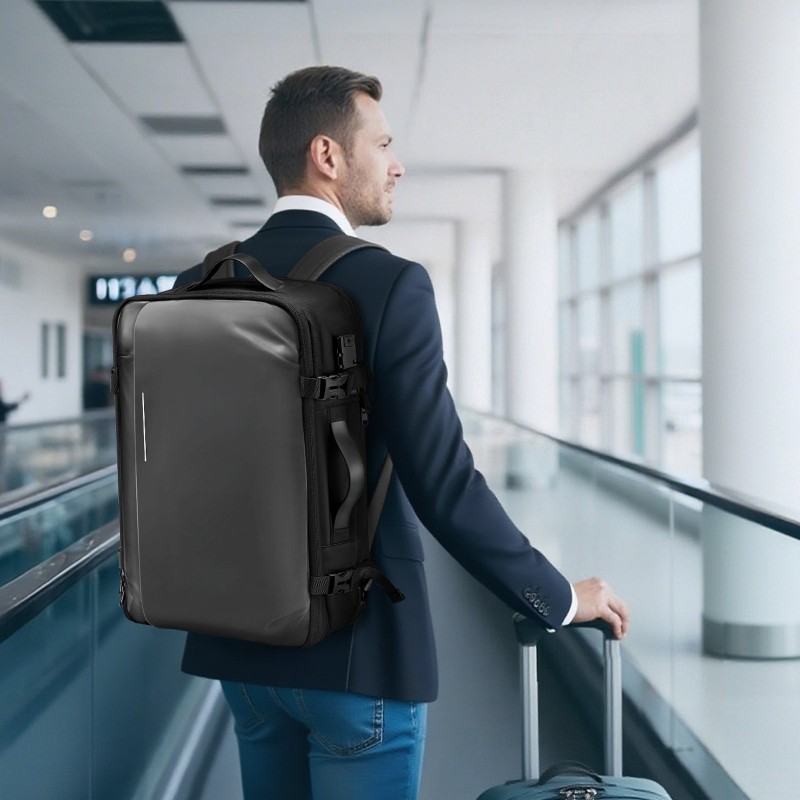 Tyhjiömatkareppu 65L harmaa 900D kangas PVC-nahka tyhjiöpumpulla