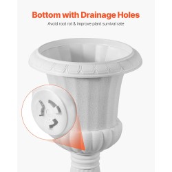 Jalustaruukku PP-muovinen 25 x 42 cm valkoinen kevyt sisä- ja ulkokäyttöön