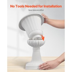 Jalustaruukku PP-muovinen 25 x 42 cm valkoinen kevyt sisä- ja ulkokäyttöön