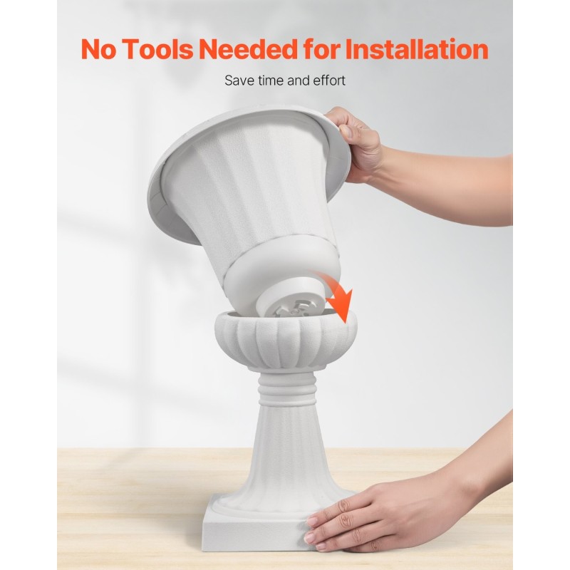 Jalustaruukku PP-muovinen 25 x 42 cm valkoinen kevyt sisä- ja ulkokäyttöön