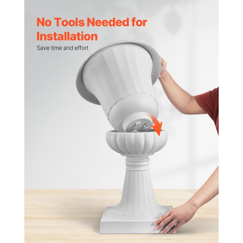 Jalustaruukut PP-muovista korkeus kuusikymmentäseitsemän senttimetriä kaksi kappaletta valkoiset sisä- ja ulkokäyttöön