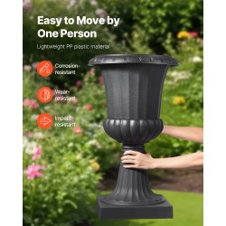 Jalallinen muoviruukku PP-muovi 400 x 670 mm 2 kpl musta parvekkeelle