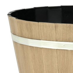 Tynnyrityyliset PP muoviruukut 4 kpl noin 30 cm vaalea puunsyykuvio