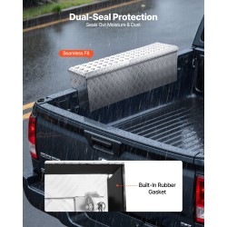 Alumiininen työkaluarkku 101 l lava-autoon hopea 1219 x 340 x 330 mm