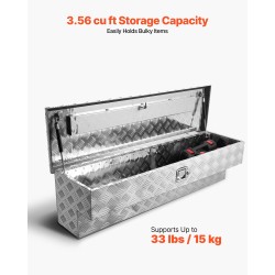 Alumiininen työkaluarkku 101 l lava-autoon hopea 1219 x 340 x 330 mm