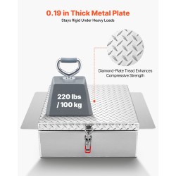 Alumiininen sivukiinnitteinen työkalulaatikko lava-autoon 108 l hopea