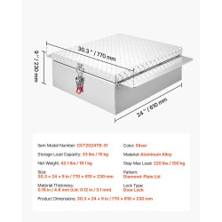 Alumiininen sivukiinnitteinen työkalulaatikko lava-autoon 108 l hopea