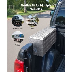 Alumiininen työkaluarkku lava-autoon 75 l lukittava säilytys integroitu askelma 100 kg