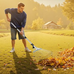 Lehtiharava ruostumattomasta teräksestä 18 piikkiä säädettävä varsi 820–1410 mm