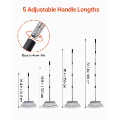 Lehtiharava ruostumattomasta teräksestä 25 metallipiikkiä 465 mm haravapää säädettävä varsi