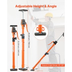 2-osainen säädettävä kaappinostin tukitankosarja hiiliteräs 64.5–115 cm 100 kg