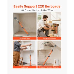 2-osainen säädettävä kaappinostin tukitankosarja hiiliteräs 64.5–115 cm 100 kg