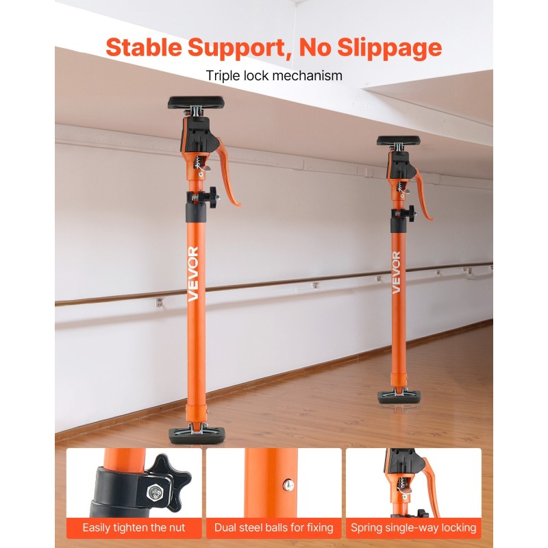 2-osainen säädettävä kaappinostin tukitankosarja hiiliteräs 64.5–115 cm 100 kg