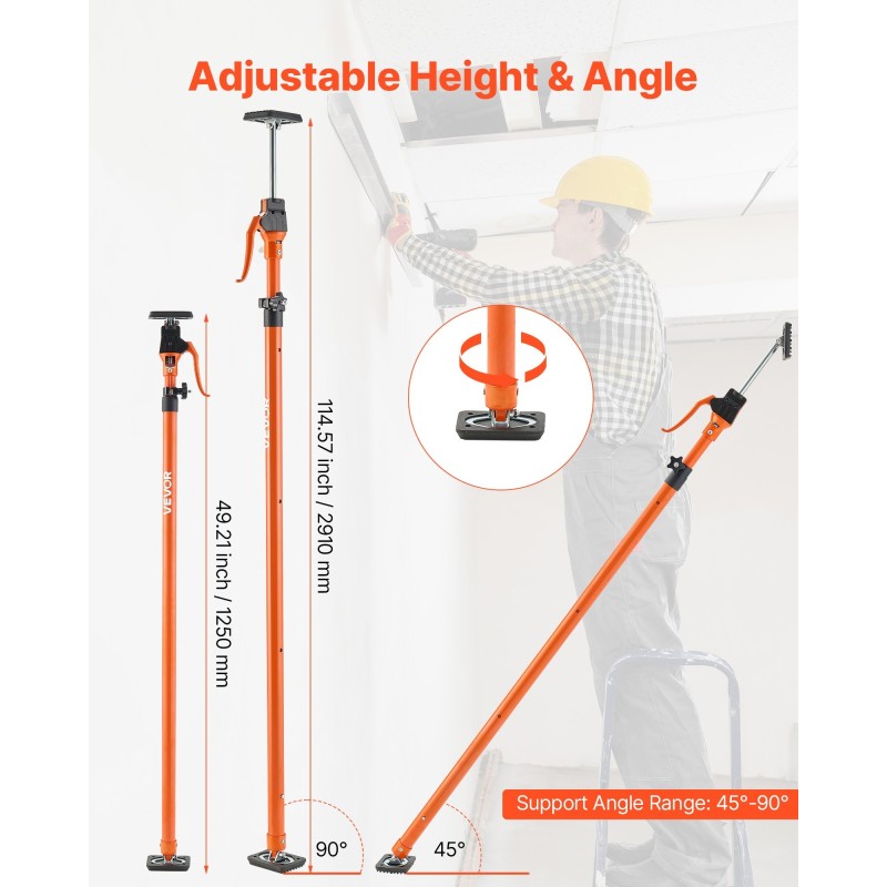Teleskooppinen tukitankosarja hiiliteräs 125–291 cm 2 kpl 90 kg kaappien asennukseen