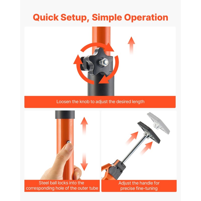 Tukitankosarja 4 kappaleen hiiliteräs TPR 125–291 cm kaappien ja kipsilevyjen tuentaan