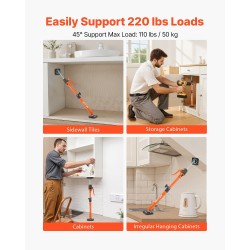 Teleskooppinen tukitankosarja 2 kappaleen hiiliteräs 48–75 cm 100 kg asennustuki