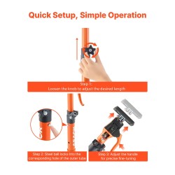 Teleskooppinen tukitankosarja 2 kappaleen hiiliteräs 48–75 cm 100 kg asennustuki