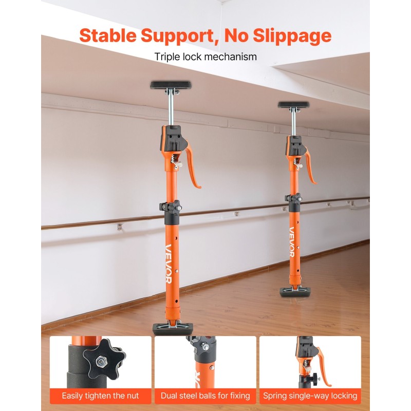 Teleskooppinen tukitankosarja 2 kappaleen hiiliteräs 48–75 cm 100 kg asennustuki