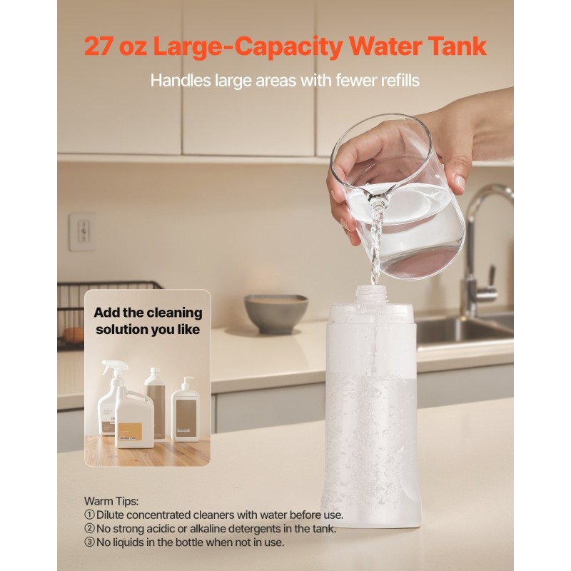 Spray-moppi kuivaan ja märkään siivoukseen 800 ml 360 asteen kääntyvä pää sininen