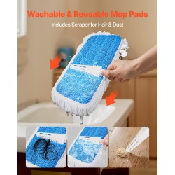 Spray-moppi kuivaan ja märkään siivoukseen 800 ml 360 asteen kääntyvä pää sininen