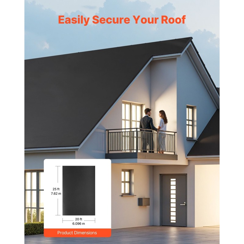 Kattorulla EPDM-kumikalvo vesieristykseen 1,14 mm 6,1 x 7,62 m musta