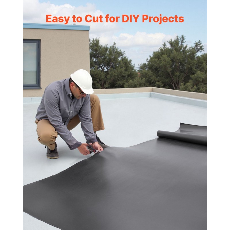 EPDM-kattorulla 45 mil 1,14 mm 3,05 x 4,57 m musta kattovedeneristykseen