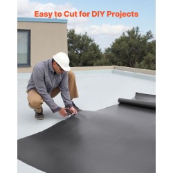 EPDM-kattorulla 1,14 mm 6,1 m x 6,1 m musta vedeneristykseen