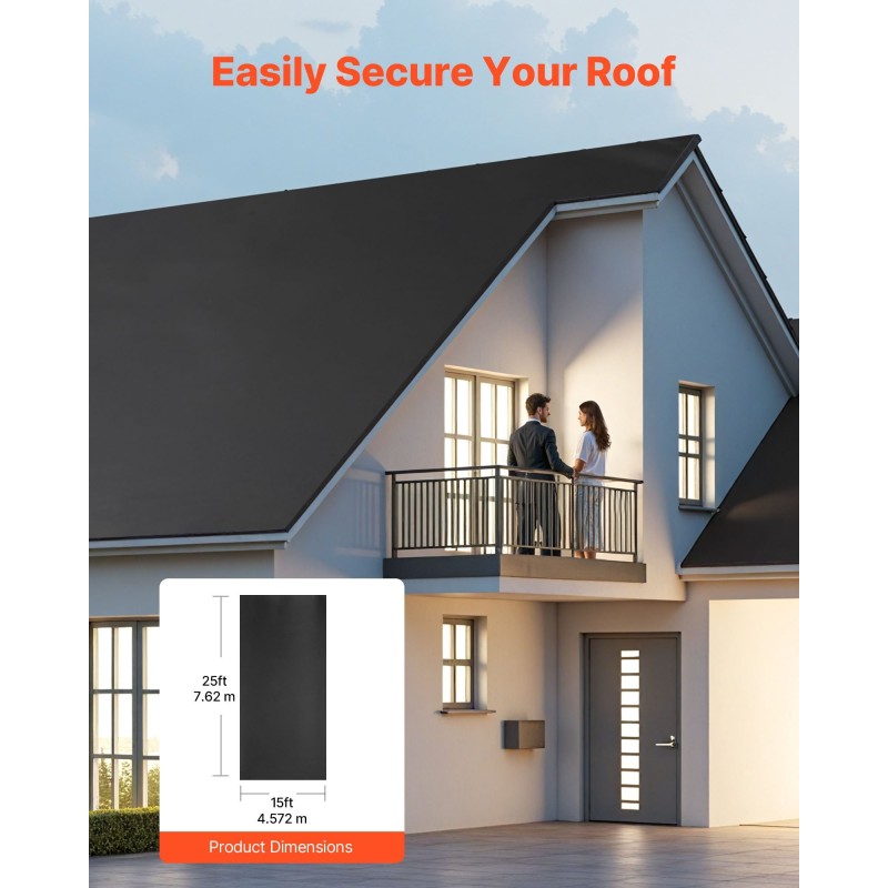 Kattorulla EPDM-kumi 45 mil 4,57 x 7,62 m vedeneristykseen