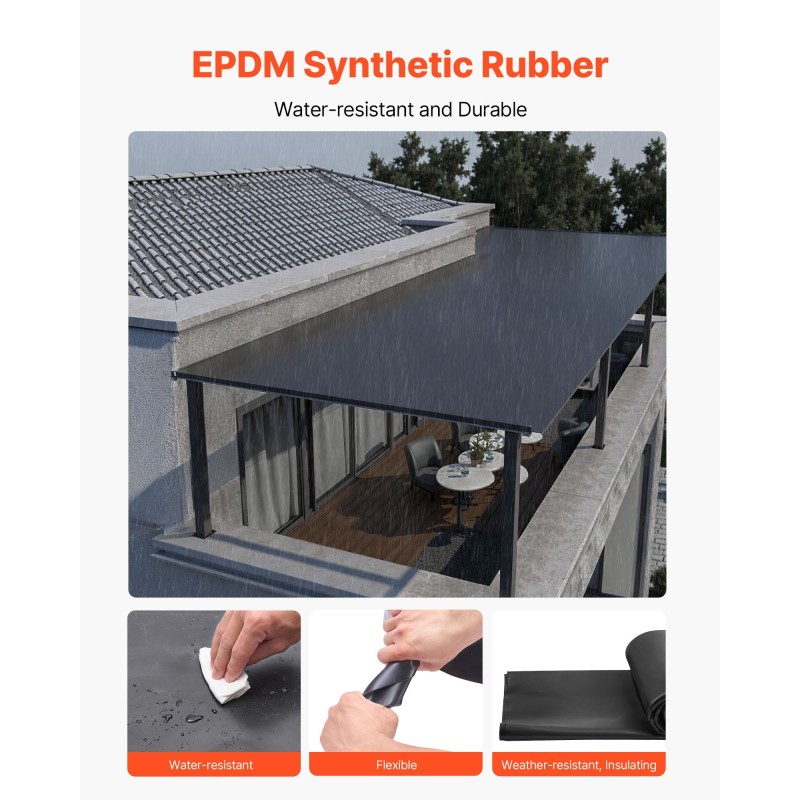 Kattorulla EPDM-kumi 45 mil 4,57 x 7,62 m vedeneristykseen