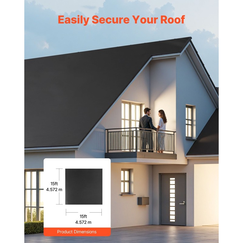 Kattorulla EPDM-kumikalvo 45 mil vedenpitävä kattovedeneristykseen