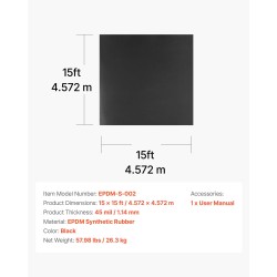 Kattorulla EPDM-kumikalvo 45 mil vedenpitävä kattovedeneristykseen