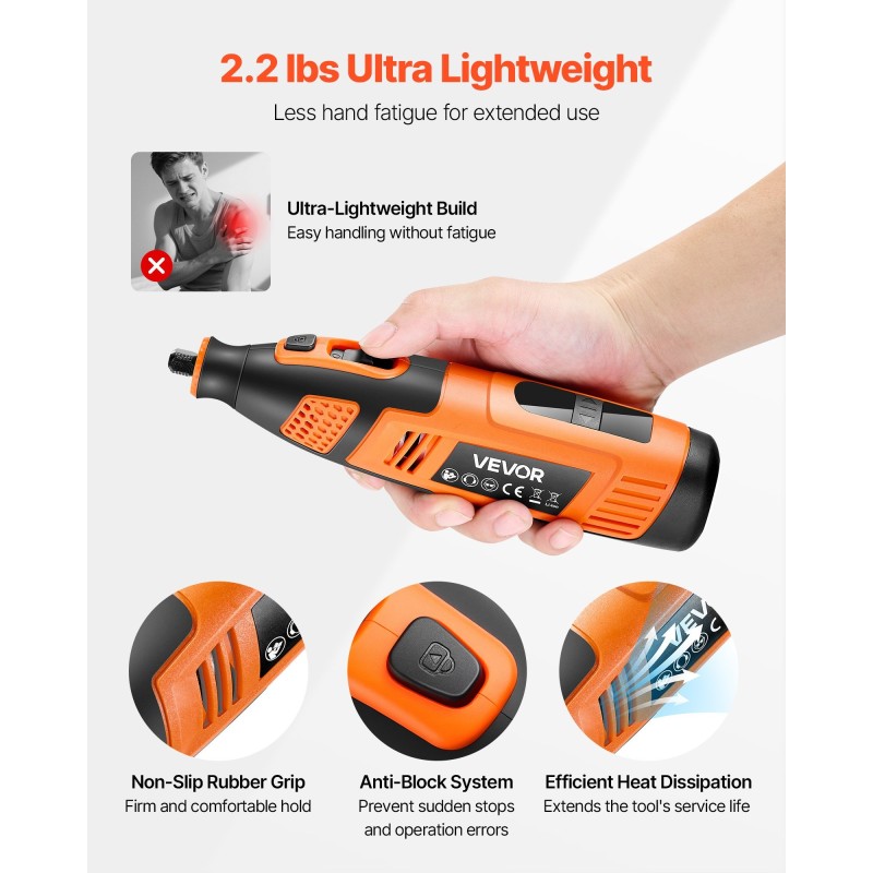 Langaton pyörivä monitoimityökalu 119 tarviketta 12V 2500mAh 28-portainen