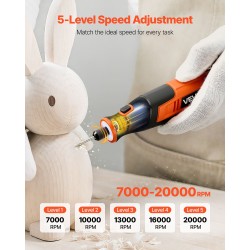 Johdoton monitoiminen pyörivä työkalu 73 tarviketta akku 2000mAh säädettävä 7000–20000 kierrosta