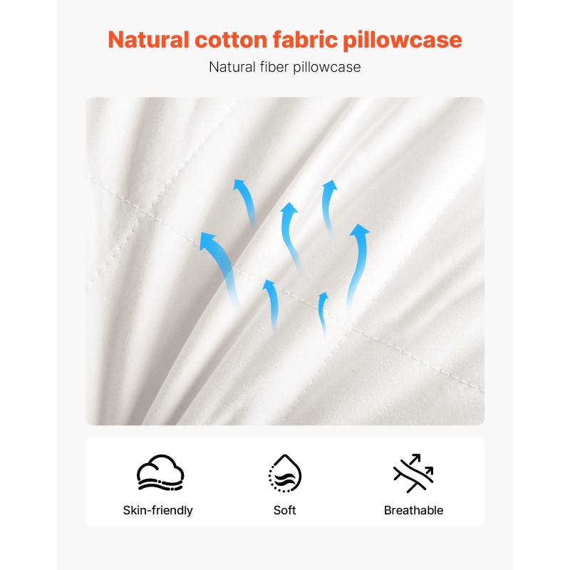 Tyynyt 2 kpl queen-kokoiset hanhenuntuva täyte puuvillapäällinen niskantuki