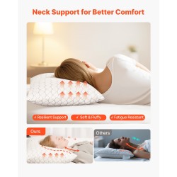 Muistivaahtotyyny queen-kokoinen säädettävällä korkeudella luonnonkuitupäällisellä niskatukea tarjoava