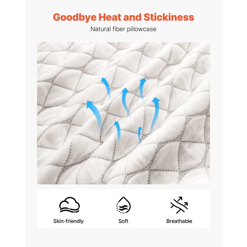 Muistivaahtotyyny queen-kokoinen säädettävällä korkeudella luonnonkuitupäällisellä niskatukea tarjoava