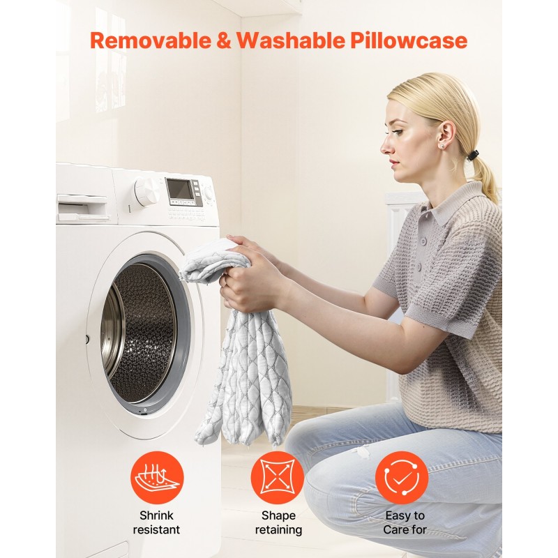 Muistivaahtotyyny queen-kokoinen säädettävällä korkeudella luonnonkuitupäällisellä niskatukea tarjoava