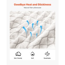 Muistivaahtotyyny king-kokoinen säädettävällä täytteellä luonnonkuituinen päällinen niskatuki