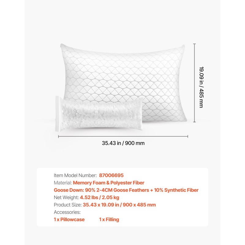 Muistivaahtotyyny king-kokoinen säädettävällä täytteellä luonnonkuituinen päällinen niskatuki