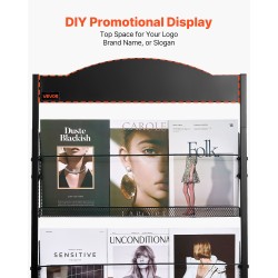 Esiteteline 4-tasoinen A4 pyörillä lattiamalli lisäsäilytystasolla