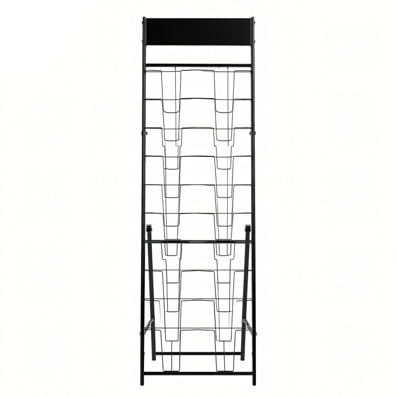 Esiteteline metallinen lattialla seisova 20 tasoa A4-asiakirjoille lisäsäilytystasolla
