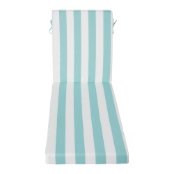 Ulkolepotuolin tyyny 2 kpl 203×66×9,8cm 28D korkearesilienssinen vaahto polyesteripäällinen vihreä-valkoinen raita